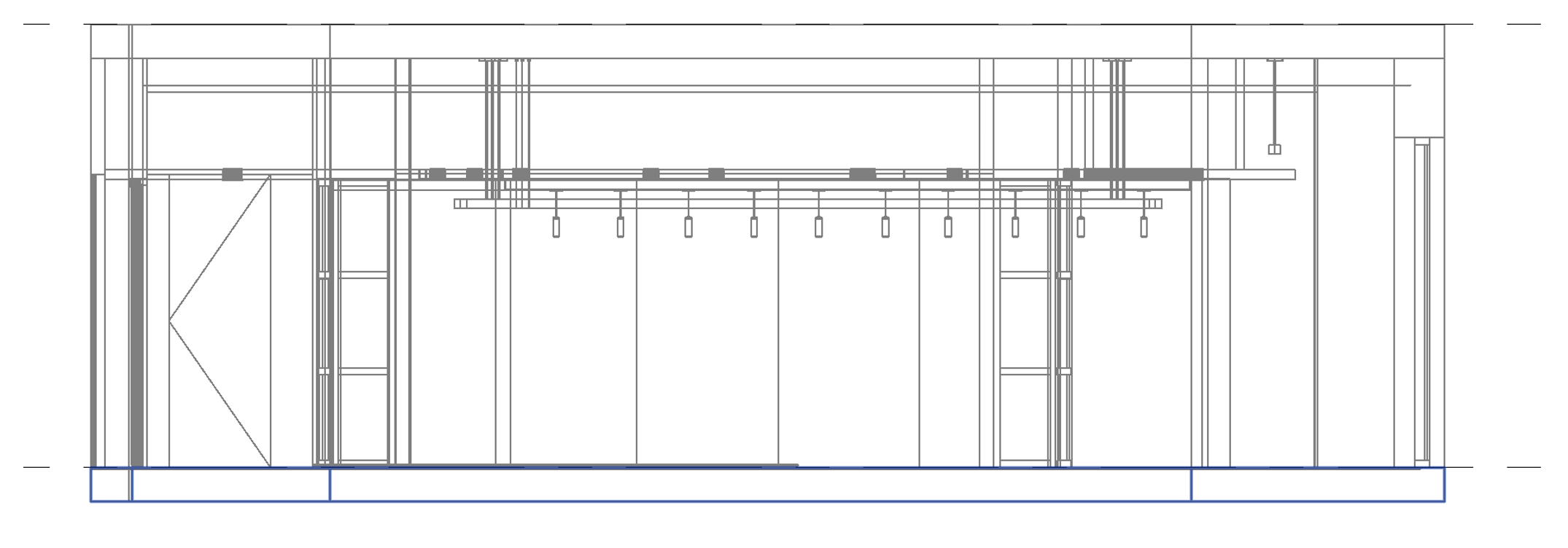Professional 2D CAD drawing with detailed measurements and technical annotations